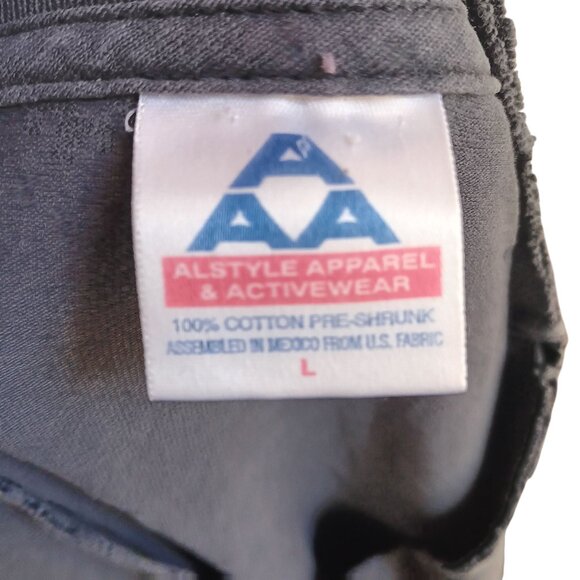 Large Vintage T-shirt Y2K Dragon Graphic Alstyle Trashed Gray Short Sleeve - Picture 7 of 7